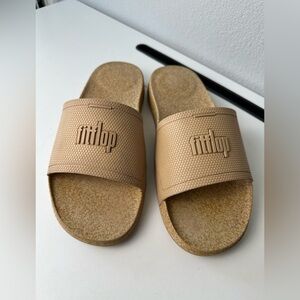 FITFLOP iQushion slide Sandal Women's Tan Comfort Sandal Size 8